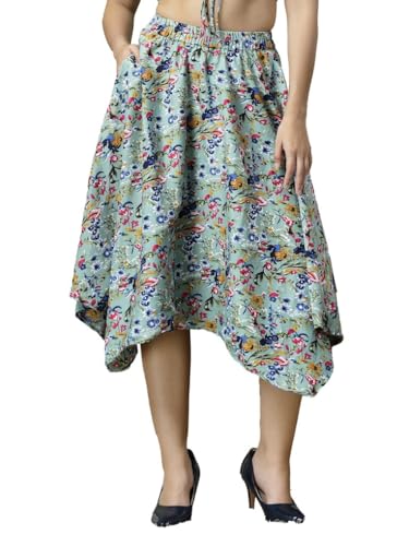 Image of OOMPH! Long Skirts for Women with Handkerchief Hem