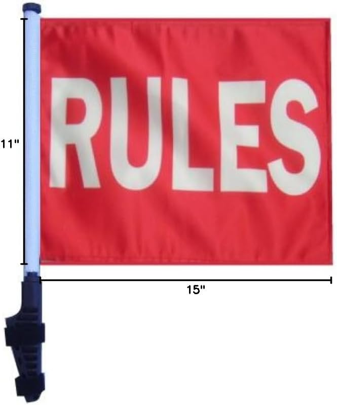 RULES Golf Cart Flag with SSP Flags EZ On & Off Bracket