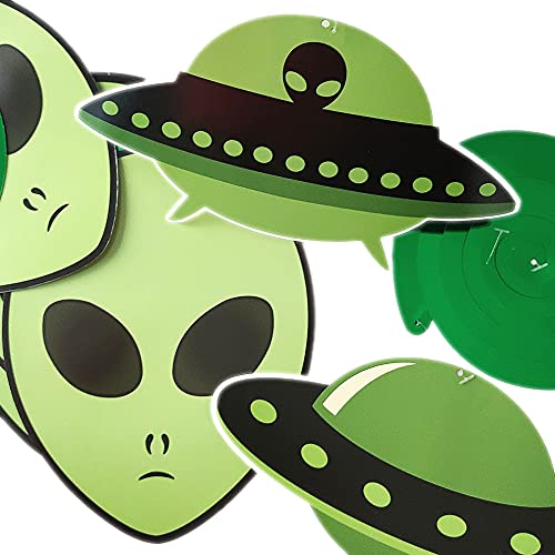 Décorations à suspendre sur le thème des Aliens verts légères et réutilisables - 5