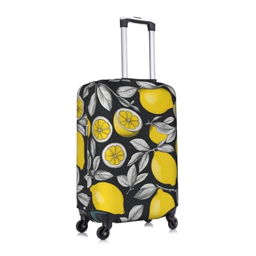 Lemon Fruit Pattern Print Travel Elastic Suitcase Luggage Baggage Cover Protector, Washable And Anti-Scratch3