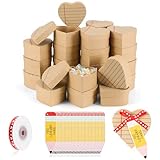 Chivertion Papierbox in Herzform, Pappmaché-Box mit Grußkarte zum Valentinstag und Schleife, Lehrer, Wertschätzungsgeschenke, Valentinstagsgeschenke zur Aufbewahrung von Schmuck, 24 Stück