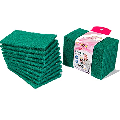 Ondy 10Pcs Dish Scrubber Kitchen Cleaning Scrub Pads Scouring Pad Green Household #TOP15
