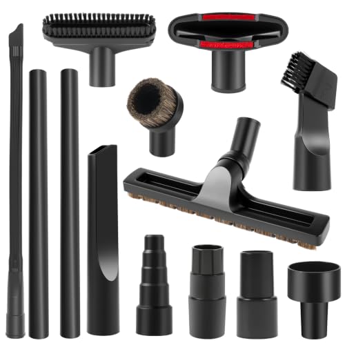 SEVNX 13 PCS Universal Vacuum Attachments Kits for Shop Vac, 2 1/2" to 1 1/4" Vacuum Adapter, 1 7/8" to 1" Hose Adapter Dust Brush Flexible Crevice Extension Wand Tool for Shop Vac Accessories by SEVNX - Used condition - US$23.74