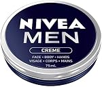NIVEA MEN Crème hydratante tout-puissante avec vitamine E, hydratant quotidien visage et corps pour hommes, non-graisse et rapide-absorption, 75 mL Étain
