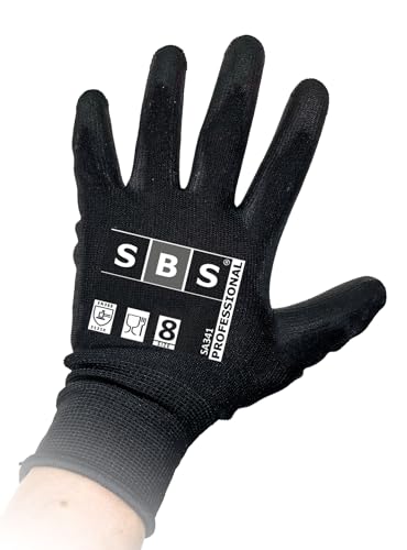 Preisvergleich Produktbild 12 Paar SBS Nylonhandschuhe Größe 8 Bauhandschuhe Arbeitshandschuhe Schutzhandschuhe Montagehandschuhe