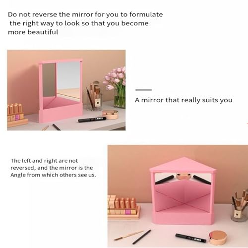 Espejo de tocador triangular para maquillaje tamaño pequeño miniatura 3