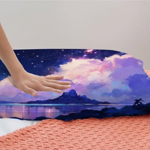 Housse de couette 90x190 nuages colorés lit enfant sans pli