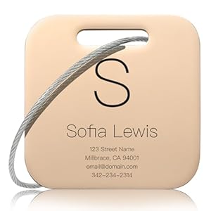Customized Stainless Steel Luggage Tags: Personalize Your Suitcases, Backpacks, and Bags with Your Text (Rose Gold)