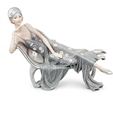 Comfy Hour Figura de mujer de estilo victoriano gris de 8 pulgadas, elegante decoración coleccionable para el hogar