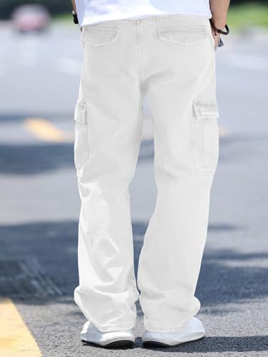 Image of AVANOVA Men's Cargo Jeans Slim Fit | Stylish Stretch Denim Trousers with Multi Pockets | Casual Wear Pants for Men | Comfortable Daily & Office Denim Wear Bottoms (Jeans 250)