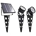 LEGACY Mini 50X Twin Solarbetriebener LED-Strahler (Warmweiß-LED), Schwarz-Finish, Outdoor-Garten-Hof-Landschaft-Downlight