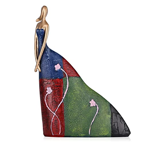 Abstract Art Female Statues And Sculptures, Modern Home Decor Statues, Colorful Painted Female Figures Ornaments For Living Room, Bedroom, Dining Table, Entrance, Home, Minimalist Home Decor (A) #TOP13