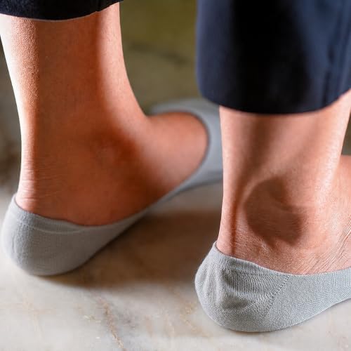 Image of HEELIUM Bamboo No Show Socks for Men | Odour Free & Breathable | 3X Softer Than Cotton Socks | Low Cut Socks | Size (UK 6-10)