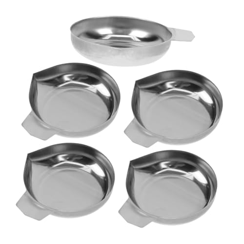 POPETPOP 5 Piezas platillo de pesaje de balanza digital sartenes de báscula de metal reutilizables sartenes de ponderación bandejas para pesar alimentos sartén Acero inoxidable Plata