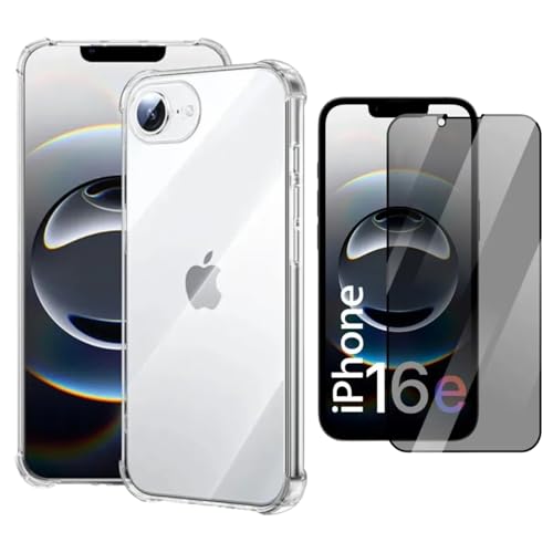 Kit Capa Capinha Transparente Para iPhone 16E e Película De Vidro Privacidade