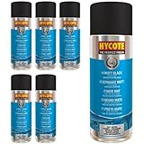 Hycote Matt Black Spray Paint, 400ml (Pack of 6)