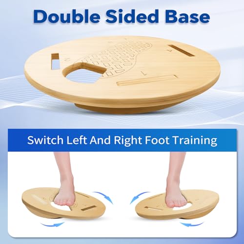 Foot Balance Board for Adults-Wooden Wobble Exercise Balance Board, Round Toes Balance Trainer for Core Training, Physical, Ankle - Image 4