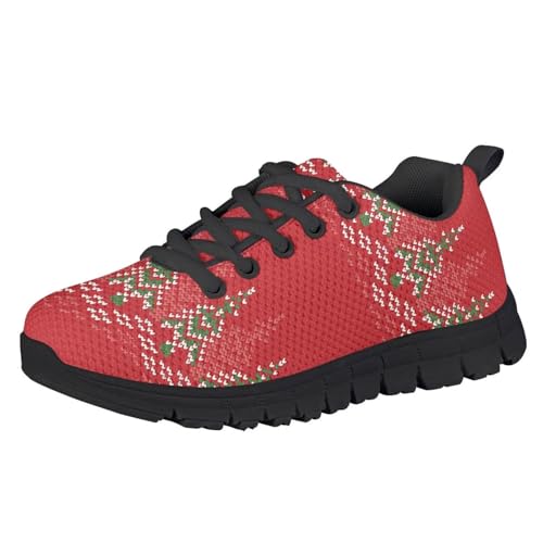 Agoviwo Christmas Tree Graphic Boys Basketball Shoes Fashion Shoes Lightweight Shoes Sneakers