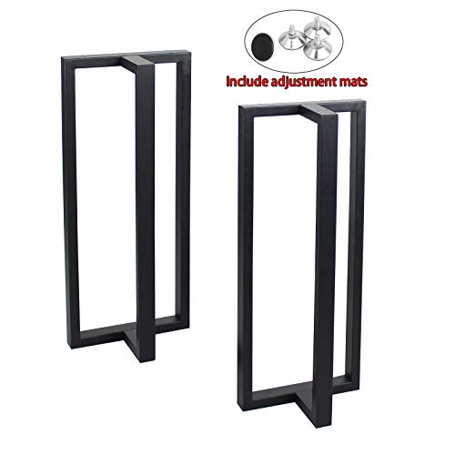 Mbqq Furniture Legs 35”Height 15”Wide Rustic Decory T Shape Table Legs,Heavy Duty Metal Desk Legs,Dining Table Legs,Industrial Modern, Diy Iron Bench Legs #TOP5