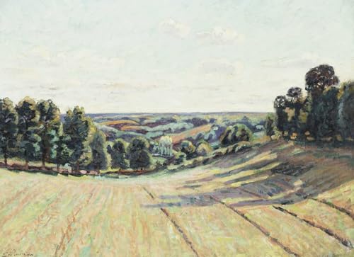 Peinture pour décoration salon haut de gamme paysage vallonné de la Creuse Guillaumin sur toile