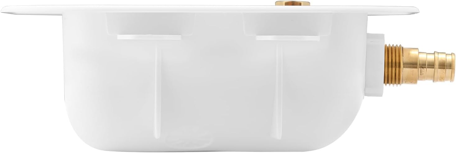 Ice Maker Outlet Box with Water Hammer Arrestor PEX Connection, with Shutoff Valve