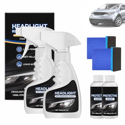 Supani Headlight Restoration Fluid Kit, 4FL.OZ Automotive Tourgoing Headlamp Restoration Fluid Kit for Oxidized and Yellowed, Car Headlights Cleaner for All Vehicles That Restores Clarity (2)