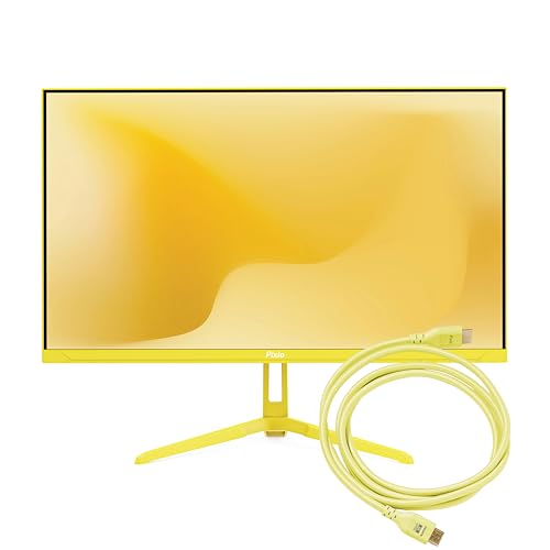 Image of Pixio PX248 Wave Yellow 24 inch 200Hz 1080p Fast IPS Panel 1ms GTG Gaming Monitor with Yellow HDMI 2.1 Cable Ultra Certified Ultra High Speed 10FT 8K 60Hz 4K 120Hz Nylon Braided