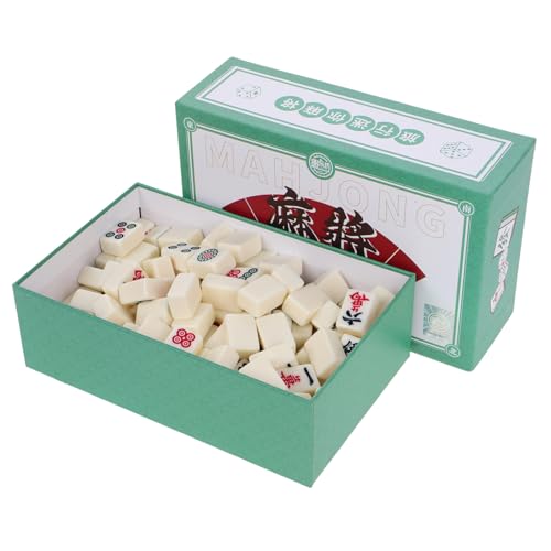 Jeu de mahjong chinois Abaodam avec tuiles illustrées et coffret de rangement rigide