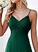Ever-Pretty Women's Backless Spaghetti Strap Bridesmaid Dresses Chiffon Empire Waist Summer Formal Wedding Guest Dress Dark Green US4