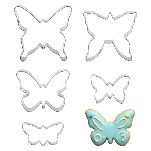5PCS 1.6" to 2.4" Butterfly Cookie Cutter Set, Dishwasher Safe,