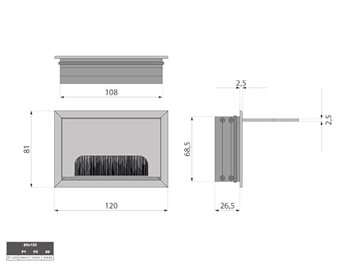 ATM® Schreibtisch-Kabeldurchführung | Edelstahl mit integrierter Bürste und Klappe | Für Ordnung und Übersicht am Arbeitsplatz | Rechteckig Weiß, 80 x 120 mm