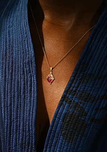 Gold Sacred Heart of Jesus | Immaculate Heart of Mary Necklace for Women with Cubic Zirconia Gemstone Religious Jewelry Gift4