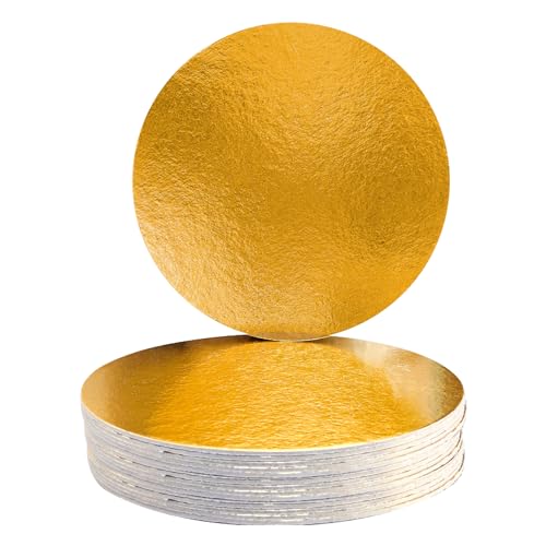 10 inch Gold Round Compressed Cakeboards 3 mm (10-Pack)