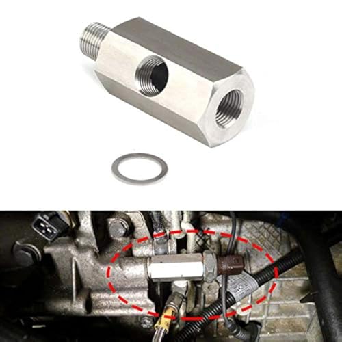 Stainless Steel Hydraulic Oil Pressure Sensor Tee 1/8 NPT Female to 1/8 NPT Male with 1/8 NPT Gauge Port Adapter Turbo Supply Feed Line Gauge T
