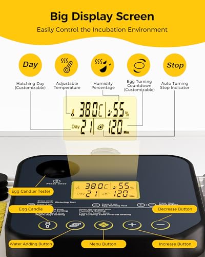 Besly 48 Egg Incubator for Hatching with Automatic Egg Turning and Humidity Control, Egg Candler, Poultry Egg Incubator for Chicken, Ducks, Goose, Pigeon, Quail, Ideal for Farm, Classroom, Home - Thumbnail 3