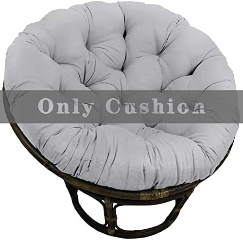 HILUHIDI Papasan Chair Cushion Only 52 inch, 13.23lbs Overstuffed Round Papasan Chair Cushion Only, Thicken Papasan Seat Cushion for Relaxing (Grey)