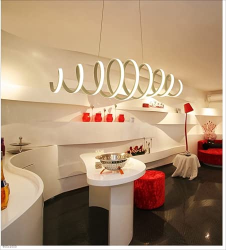 Les lustres de bureau design spirale 58W et suspension gel de silice télécommandé