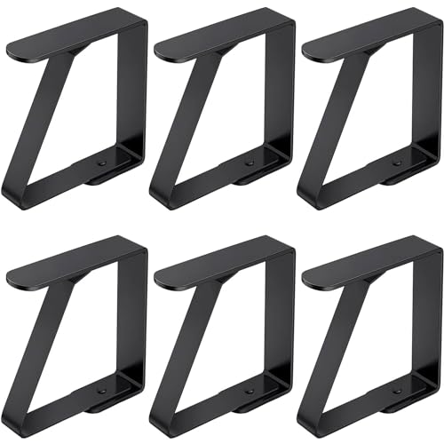 ERBO Lot de 6 grandes pinces à nappe en acier inoxydable pour tables épaisses, pinces à nappe pour tables épaisses, pinces à nappe pour table de jardin, restaurant,...