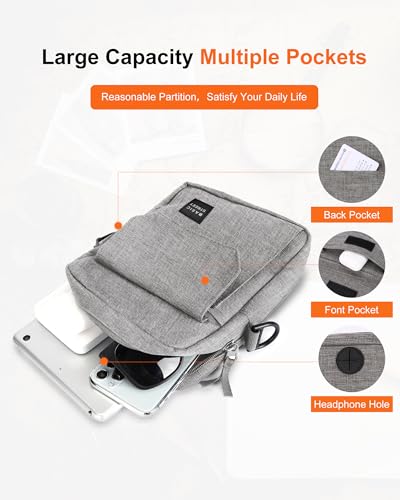 Image of BJLFS Small Crossbody Bag Side Shoulder Bag for Men Women, Travel Passport Wallet Bag, Small Neck Pouch Side Shoulder Bag