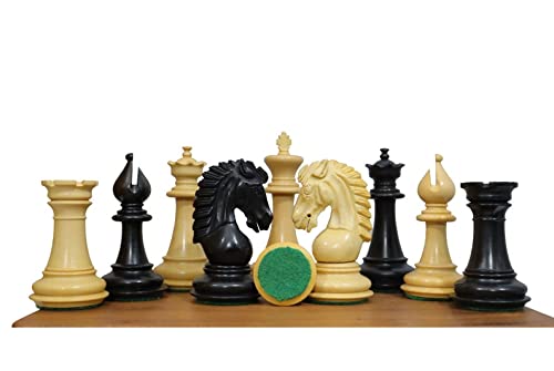 Excalibur Series Staunton - Solo piezas de ajedrez - 2 reinas adicionales | Ajedrez de madera hecho a mano de alta calidad | Juego de ajedrez con peso Taj Chess Store