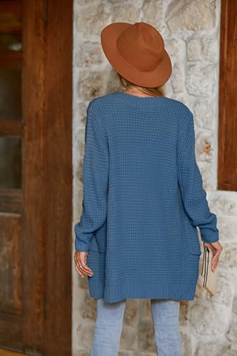 Image of Zeagoo Women's 2025 Fall Open Front Cardigan Long Batwing Sleeve Chunky Knit Sweater Loose Outerwear Coats with Pockets