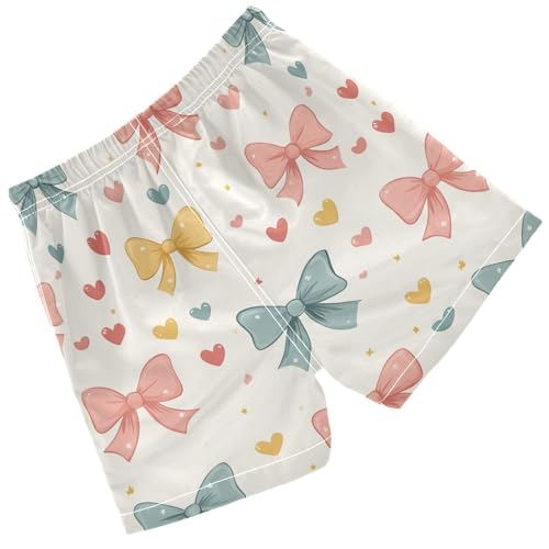 Pigsaly Boys Swim Trunks Coquette Pastel Bow Hearts Colorful Boys Board Shorts Swimsuit Swimwear Summer Bathing Suit 3T2