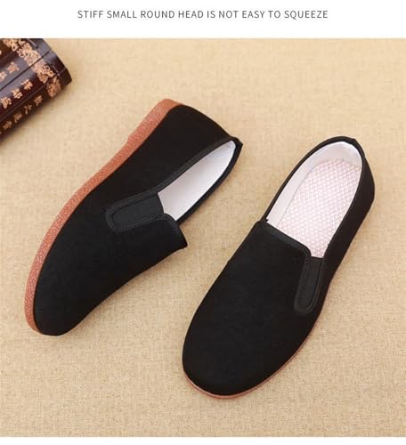 Black Cloth Old Beijing Casual Shoes, Martial Art Kung Fu Tai Chi Rubber Sole Shoes, Men Kung Fu Wing Chun Shoes4