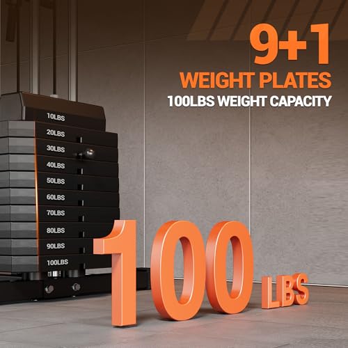 Home Gym Equipment, Multifunctional Workout Station with 100LBS Weight Stack, Home Gym Machine for Full Body Traning with LAT Pulldown System - Thumbnail 4