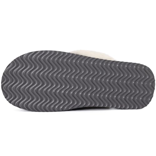 Image of Litfun Women's Fuzzy Memory Foam Slippers Fluffy Winter House Shoes Indoor and Outdoor, Platform Grey 6