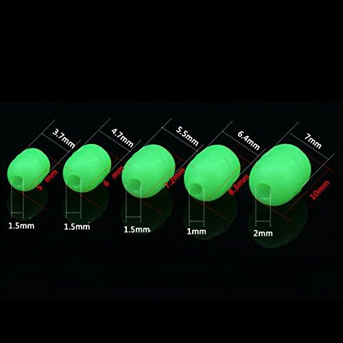Miniatura 3 de OriGlam 100 cuentas de pesca con brillo luminoso de plástico suave, cuentas redondas, señuelos de pesca, cuentas de pesca de mar verde, herramientas