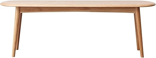 Miniatura 4 de FRITHJILL Solid Oak Wood Dining Bench, Accent Bench with Wood Grain for Dining Room, Entryway, Bedroom