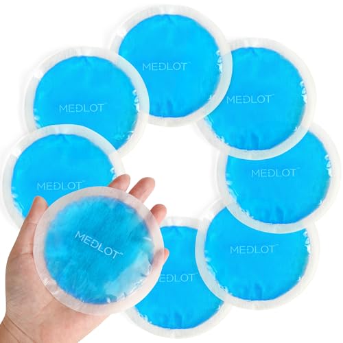 LotFancy Ice Pack for Injuries Reusable, 8 Small Gel Heating Cooling Pads with Cloth Backing, Hot Cold Therapy for Eyes After Surgery, Face, Breastfeeding, Wisdom Teeth, Jaw, Headache, Sinus Relief