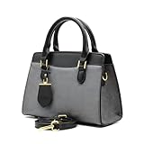 Sophie Siero Schwarze Handtasche - Damentasche IX - Umhängetasche mit Reißverschluss für Damen aus Kunstleder - Schwarz Schultertasche - Umhängetasche (Schwarz)