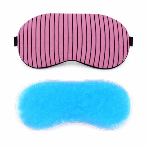 Image of Jenna Gel Sleeping Eye Shade Mask Cover For Insomnia, Meditation, Puffy Eyes And Dark Circles (Mltiline Pink Gel)